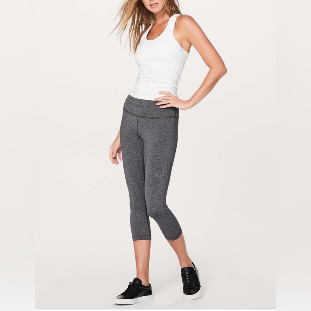 Lululemon Wunder Under Crop (Hi-Rise) *Luxtreme Heathered Black New without tags